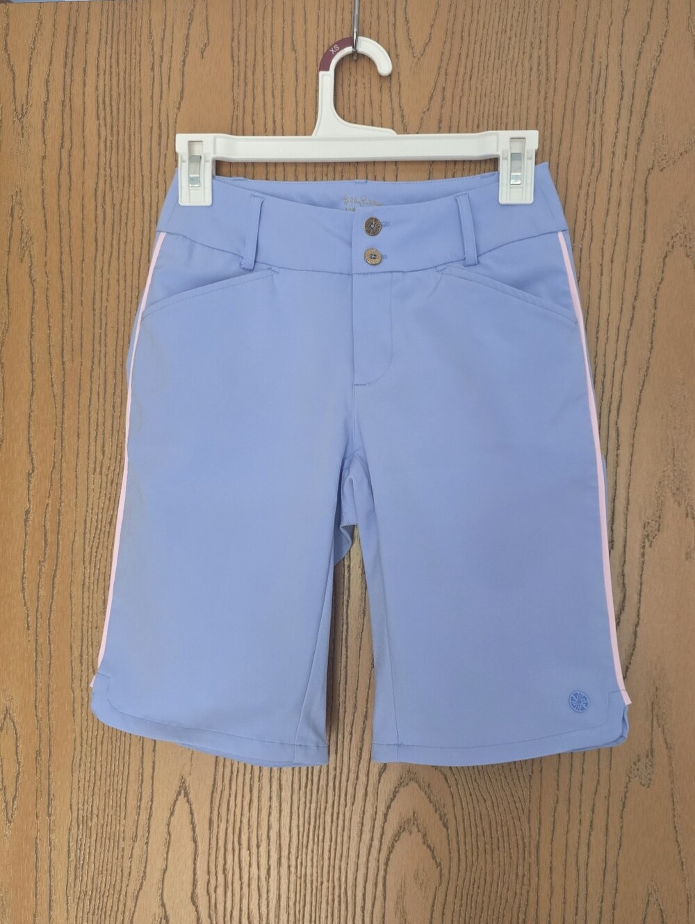 Lilly Pulitzer Luxletic Upf 50 Bermuda Shorts with Pink Side Trim